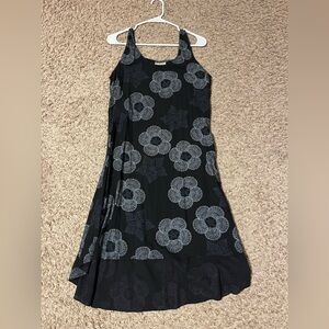Floral Vintage Black and Gray Dress